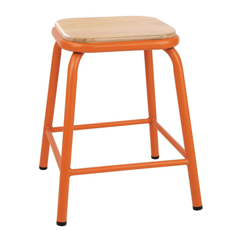 Bolero Cantina Low Stools with Wooden Seat product image
