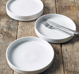 Genware 160920 Porcelain Low Presentation Plate 20cm/8" - Pack of 6