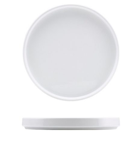 Genware 160918 Porcelain Low Presentation Plate 18cm/7" - Pack of 6