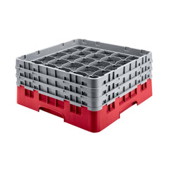 Cambro Camrack 36-Compartment Glass Rack Red 156mm Max Height