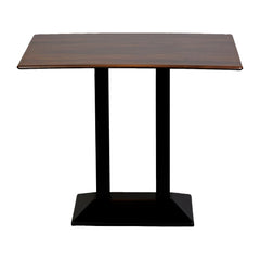Turin Poseur Table — Black Metal Base & Walnut Laminate Top