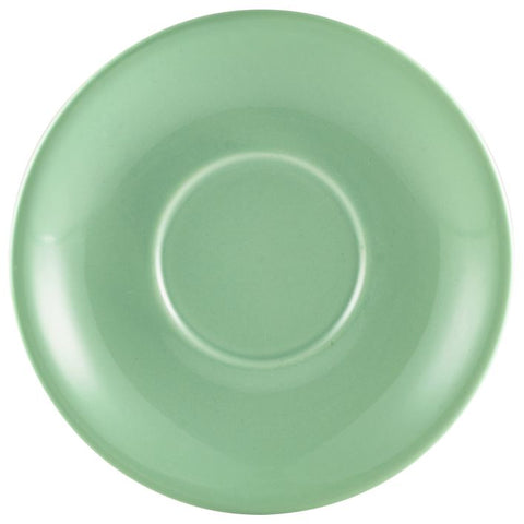 Genware 182113GR Royal Saucer 13.5cm Green - Pack of 6