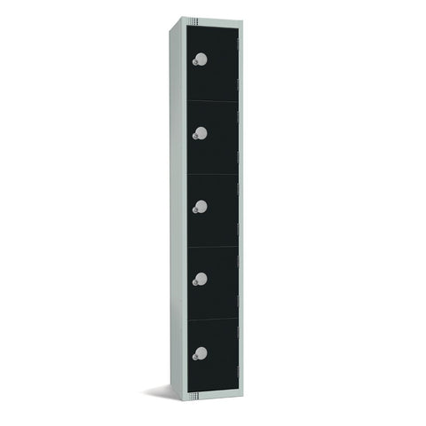Elite Five Door Manual Combination Locker Locker Black