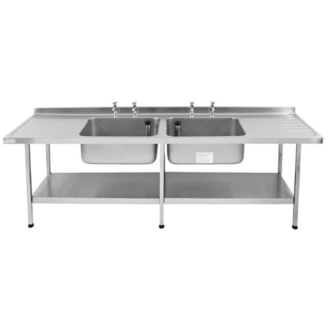 KWC DVS Stainless Steel Double Sink Double Drainer 2400x650mm