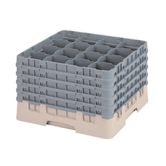 Cambro Camrack 16-Compartment Glass Rack Beige 279mm