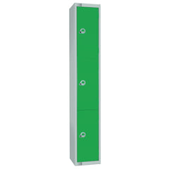 Elite Three Door Camlock Locker with Sloping Top – Green