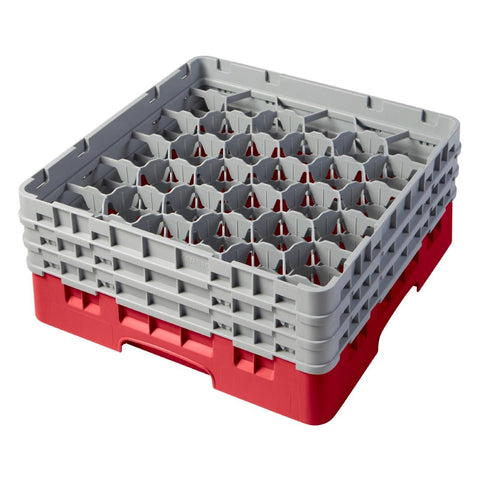 Cambro Camrack Red 30 Compartments Max Glass Height 174mm