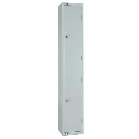 Elite Double Door Padlock Locker with Sloping Top Grey