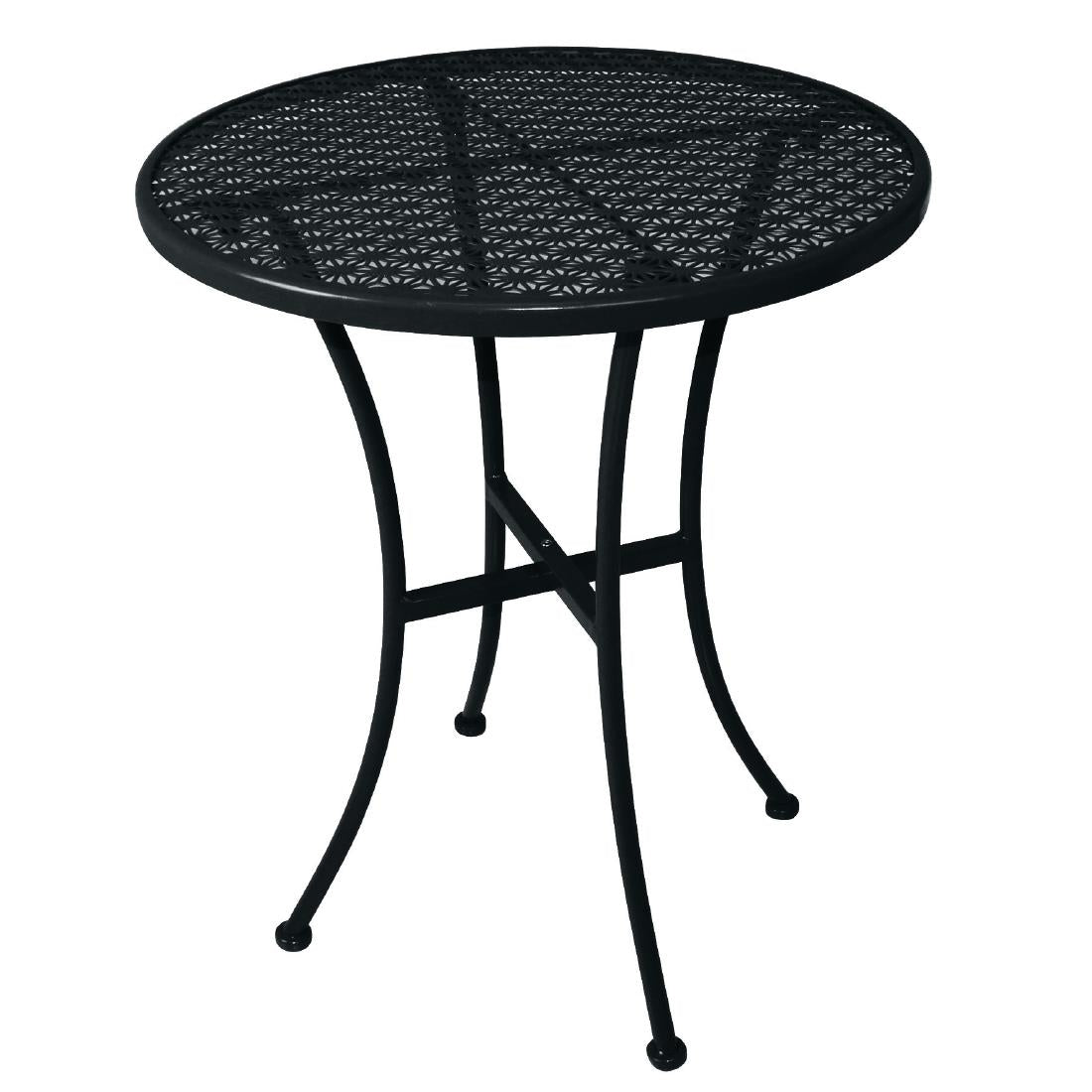 Bolero Black Steel Patterned Round Bistro Table Black 600mm product image