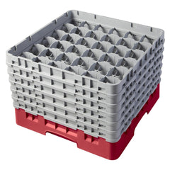 Cambro Camrack 36 Compartment Glass Rack Red 298mm Max Height