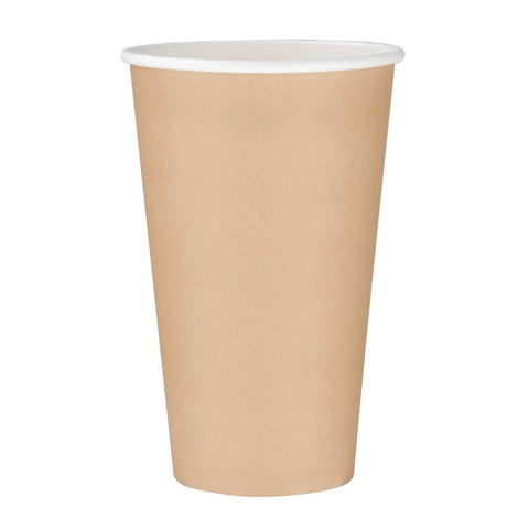 Fiesta Recyclable Single Wall Takeaway Coffee Cups Kraft 455ml / 16oz (Pack of 50)