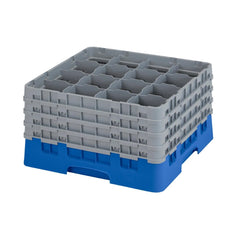 Cambro Camrack 16 Compartment Glass Rack Blue 238mm Max Height