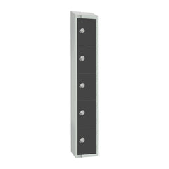 Elite Five Door Padlock Locker with Sloping Top – Graphite Grey