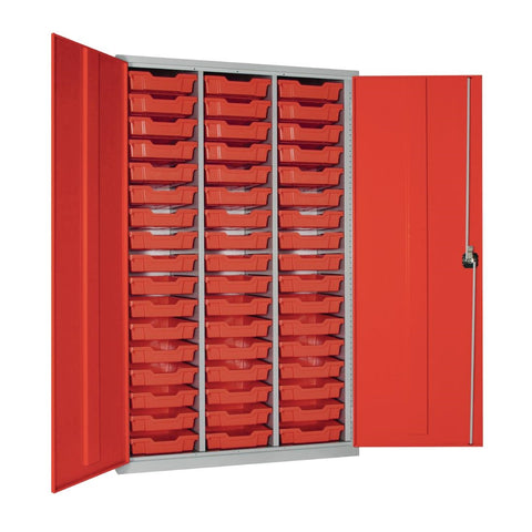 51 Tray High-Capacity Storage Cupboard - Red with Red Trays