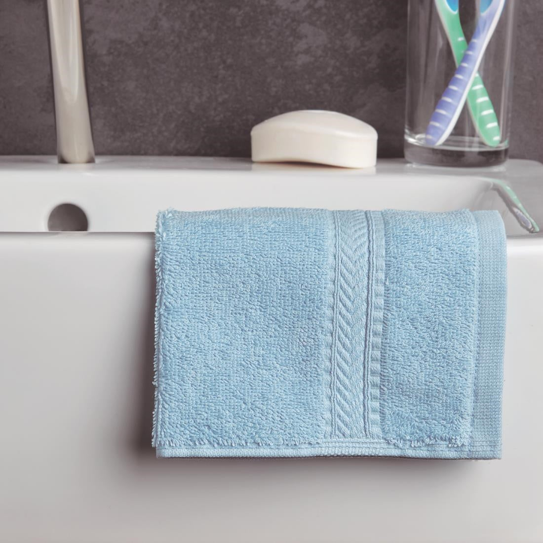 Mitre Essentials Nova Face Cloth Blue product image
