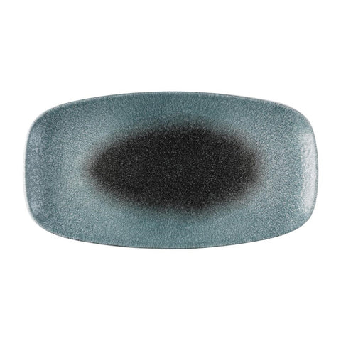 Churchill Raku Duo Chefs Oblong Plate Topaz Quartz 348x189mm (Pack of 6)