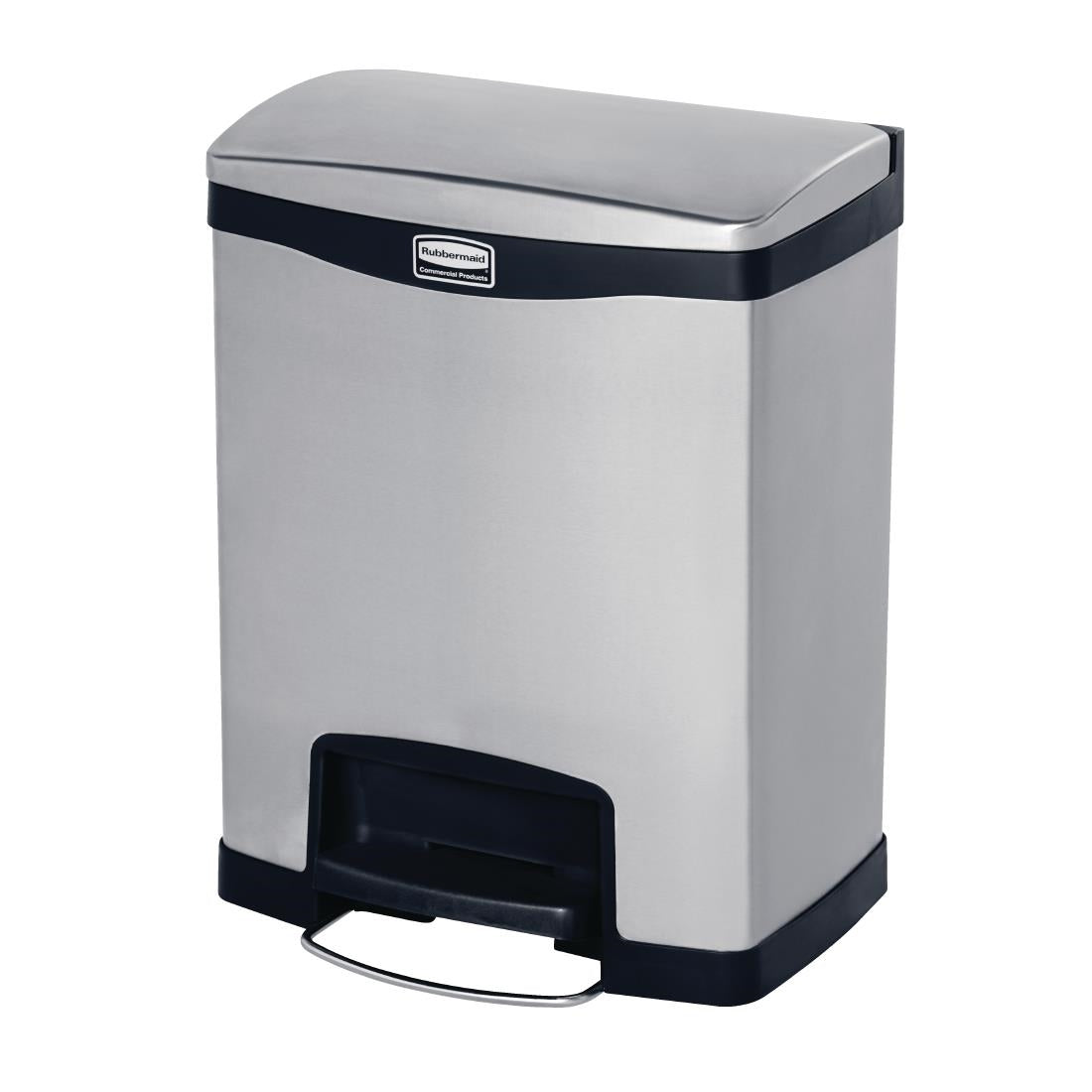 Rubbermaid Slim Jim Front Step on Pedal Bin Stainless Steel 30Ltr product image