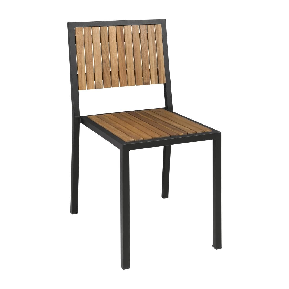 Bolero Steel & Acacia Side Chairs product image