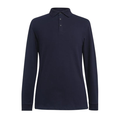 Brook Taverner Frederick Mens Long Sleeve Polo Shirt Navy Size XL