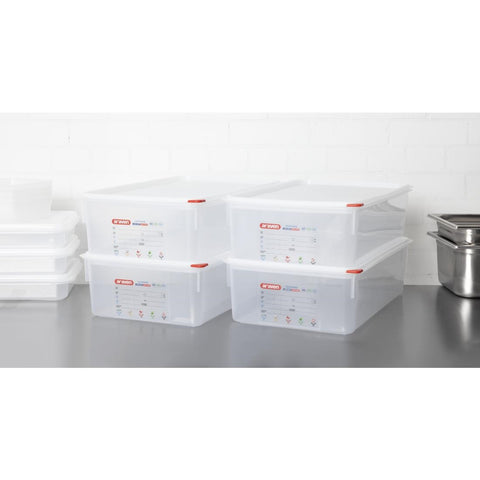 Araven Polypropylene 1/1 Gastronorm Food Storage Box 21Ltr (Pack of 4)