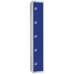 Elite Five Door Padlock Locker – Blue Powder Coated Steel