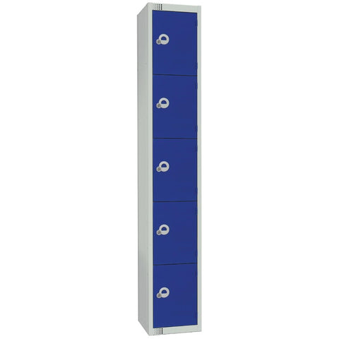 Elite Five Door Padlock Locker Blue