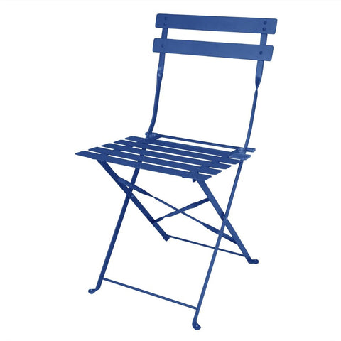 Bolero Perth Pavement Style Folding Chairs Dark Navy (Pack of 2)