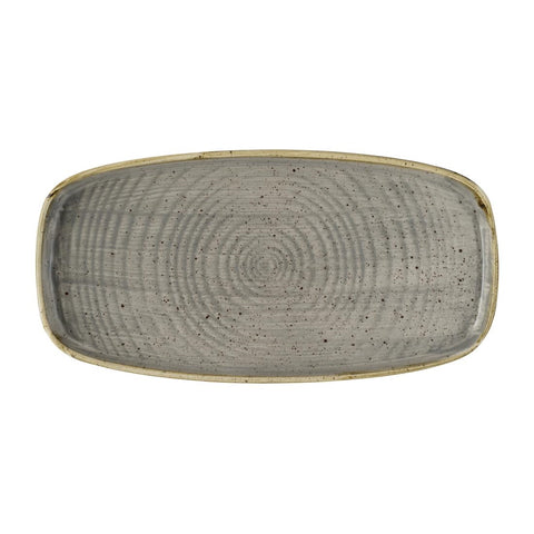 Churchill Stonecast Peppercorn Grey Chefs' Walled Oblong Plate 300mm (Pack of 12)