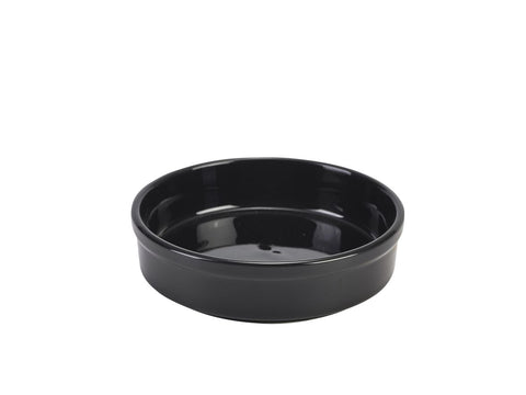 Genware 305613BK Royal Round Dish 13cm Black - Pack of 6