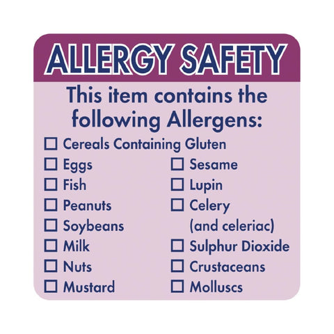 Hygiplas Allergen Food Labels (Pack of 500)