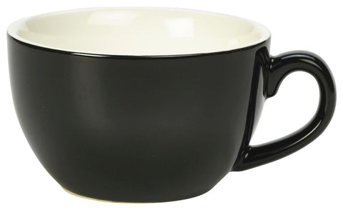 Genware 322118BK Royal Bowl Shaped Cup 17.5cl/6oz Black - Pack of 6