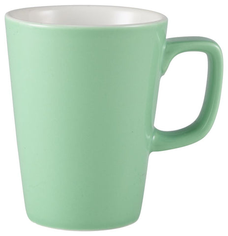 Genware 322135GR Royal Latte Mug 34cl Green - Pack of 6