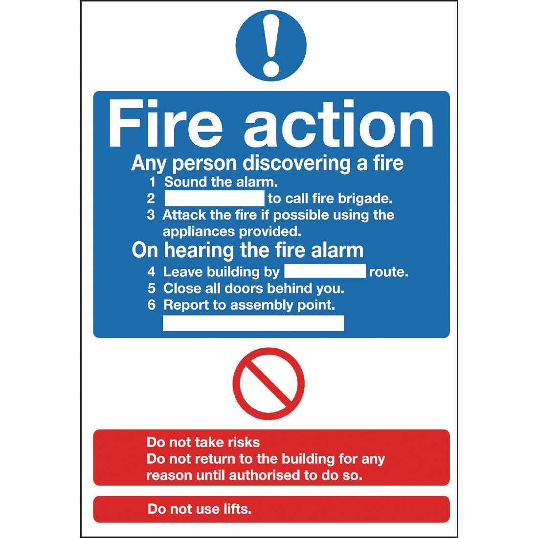 Fire Action Sign product image