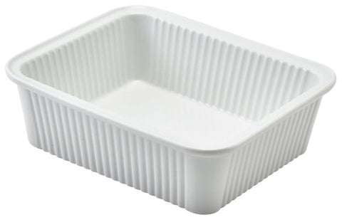 Genware 353316 Royal Fluted Rectangular Dish 16 x 13 x 5cm - Pack of 6