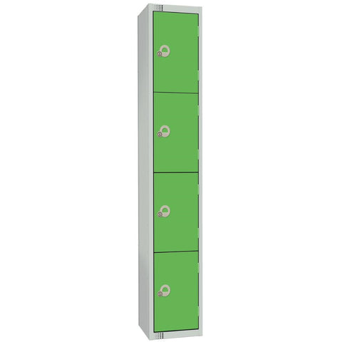 Elite Four Door Manual Combination Locker Locker Green with Sloping Top