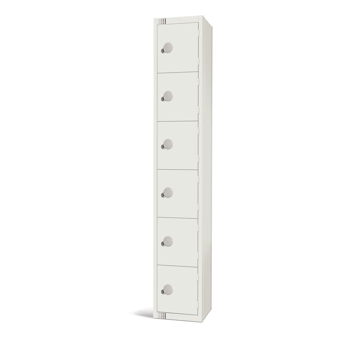 Elite Six Door Camlock Locker White product image