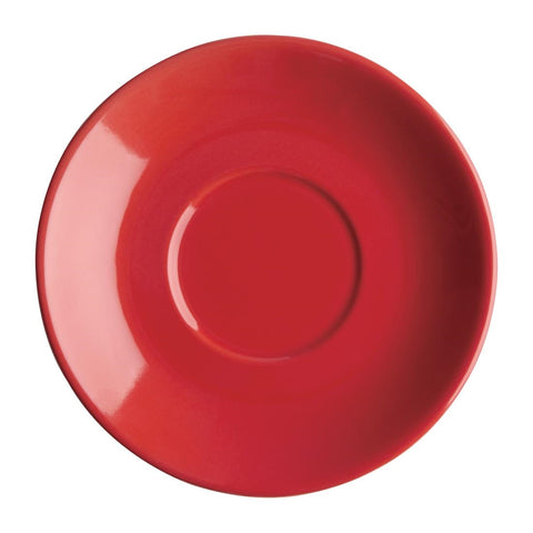 Olympia Cafe Red Saucer (Fits FF990) - 135mm 5 3/10" (Box 12)