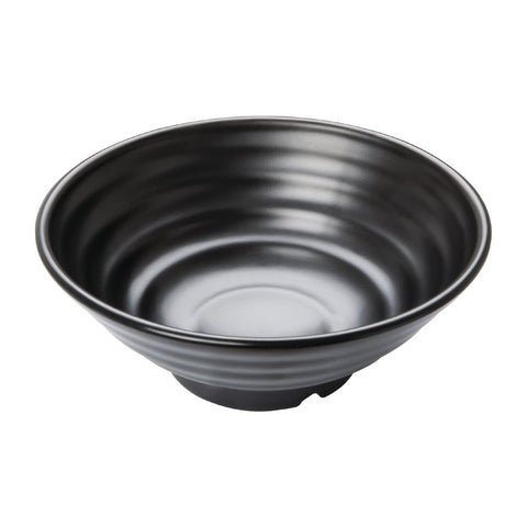 Olympia Kristallon Fusion Melamine Large Bowls Black 225mm (Pack of 4)
