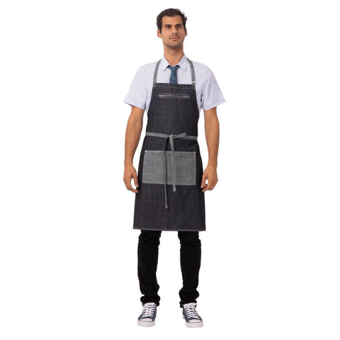 Chef Works Urban Manhattan Bib Apron Indigo