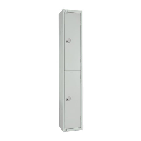 Elite Double Door Electronic Combination Locker with Sloping Top Grey