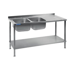 Holmes Stainless Steel Double Sink Right Hand Drainer 1800mm