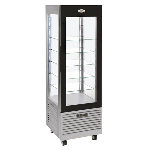 Roller Grill Display Fridge with Fixed Shelves Stainless Steel