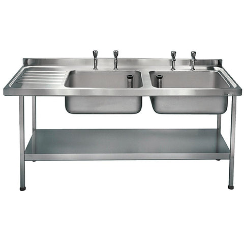 KWC DVS Self Assembly Stainless Steel Double Sink Left Hand Drainer 1500x600mm