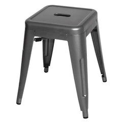 Bolero Bistro Steel Low Stool Gun Metal (Pack of 4)