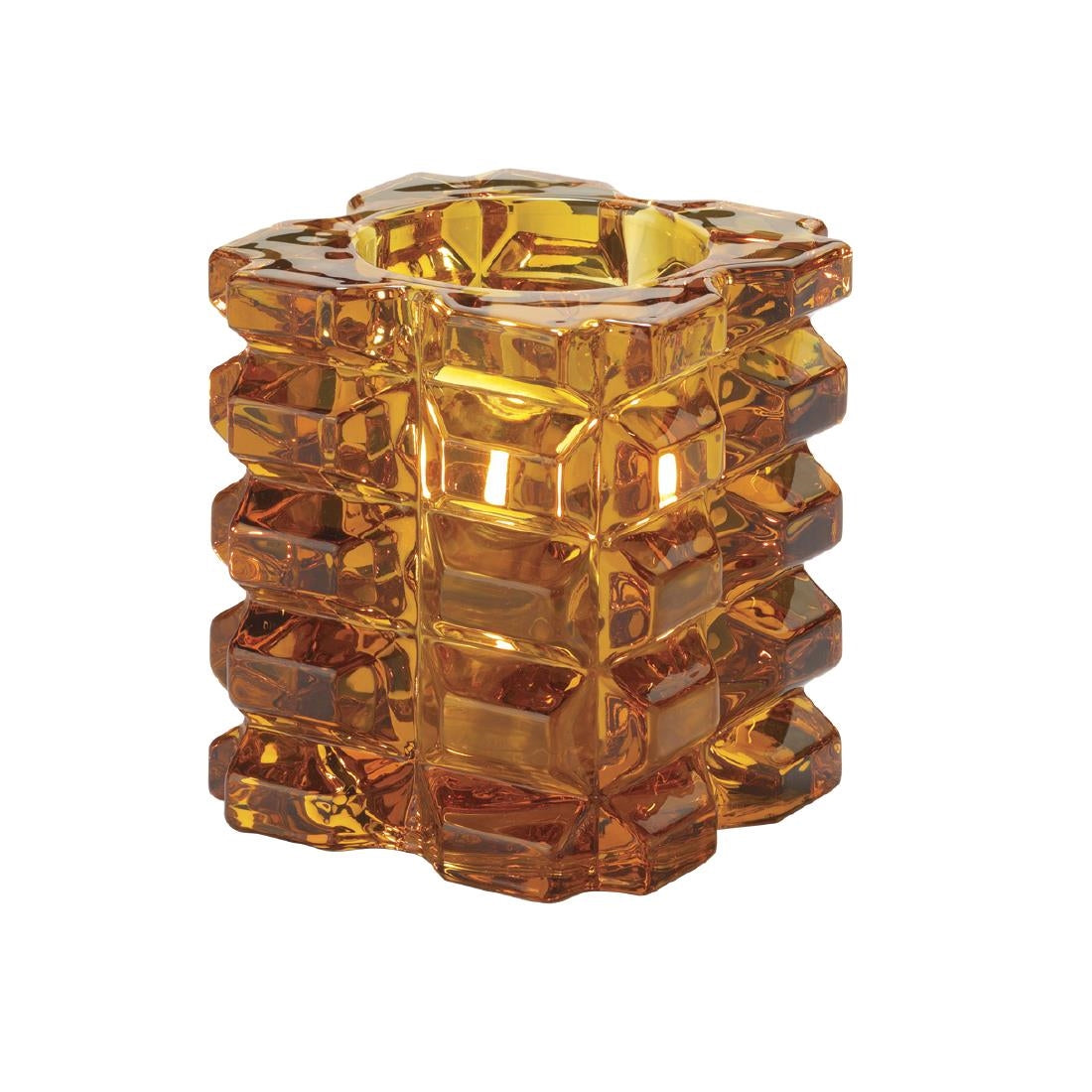 Hollowick Faceted Cube Amber Glass Votive product image