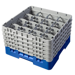 Cambro Camrack 16-Compartment Glass Rack Blue 258mm