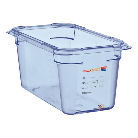 Araven ABS Food Storage Container Blue GN 1/4 150mm
