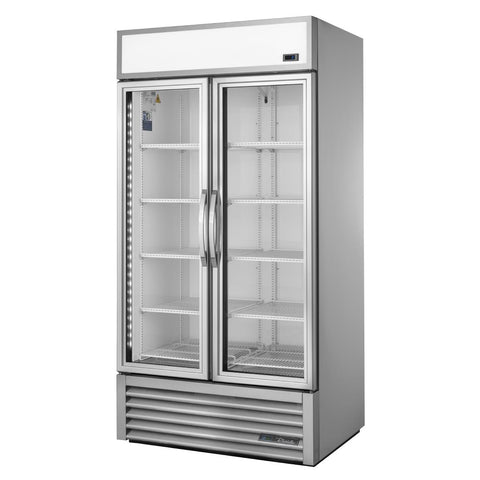 True 2 Glass Door 991L Upright Display Fridge Aluminium GDM-35HC-TSL01