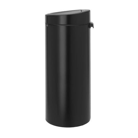 Brabantia Soft Touch Plastic Bin Matt Black with Black Lid30Ltr