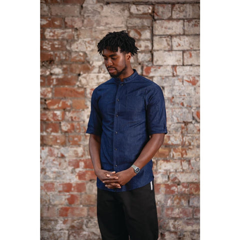 Southside NY Kings Mens Denim Lightweight Chefs Shirt Size M